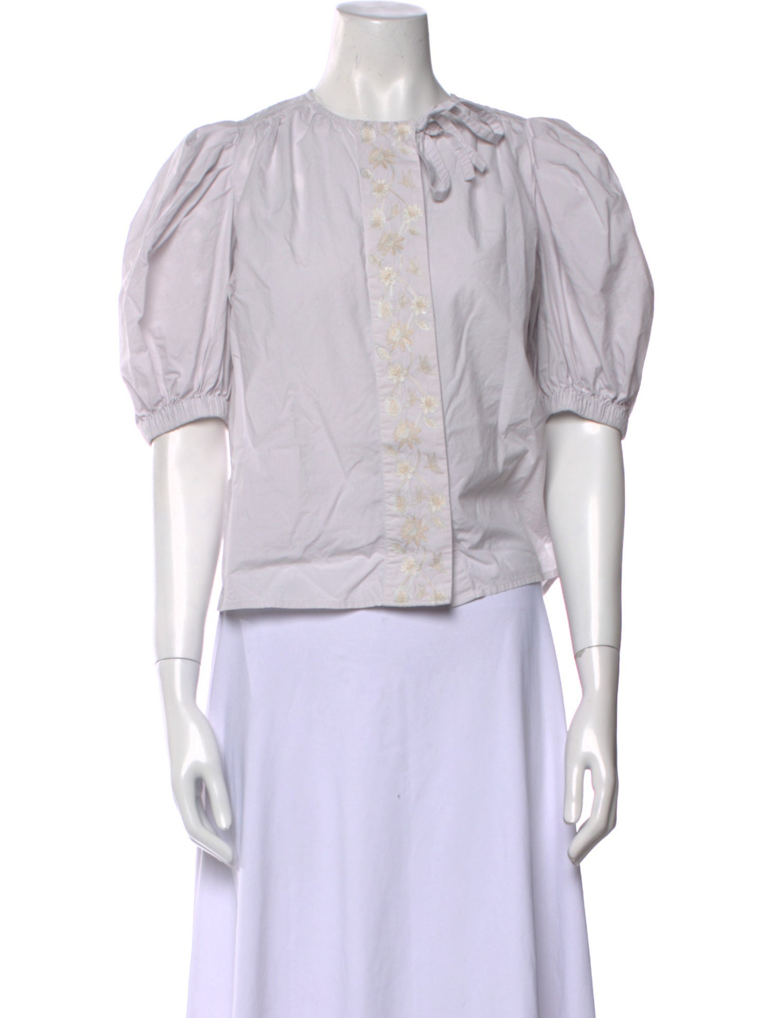 Ulla Johnson Crew Neck Short Sleeve Crop Top