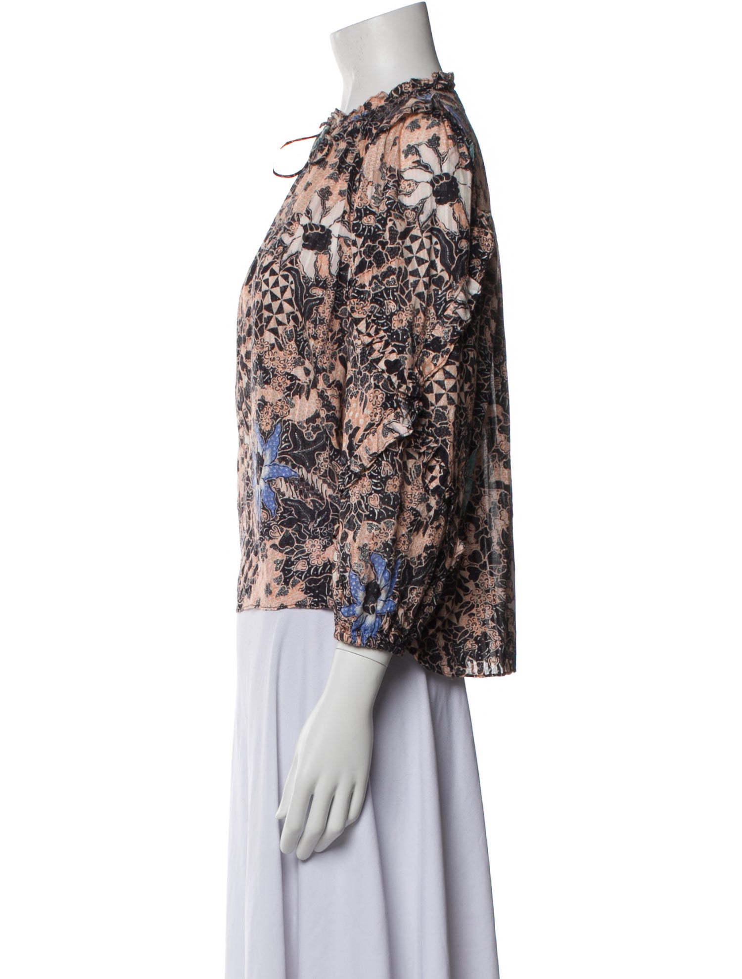 Ulla Johnson Floral Print Mock Neck Blouse