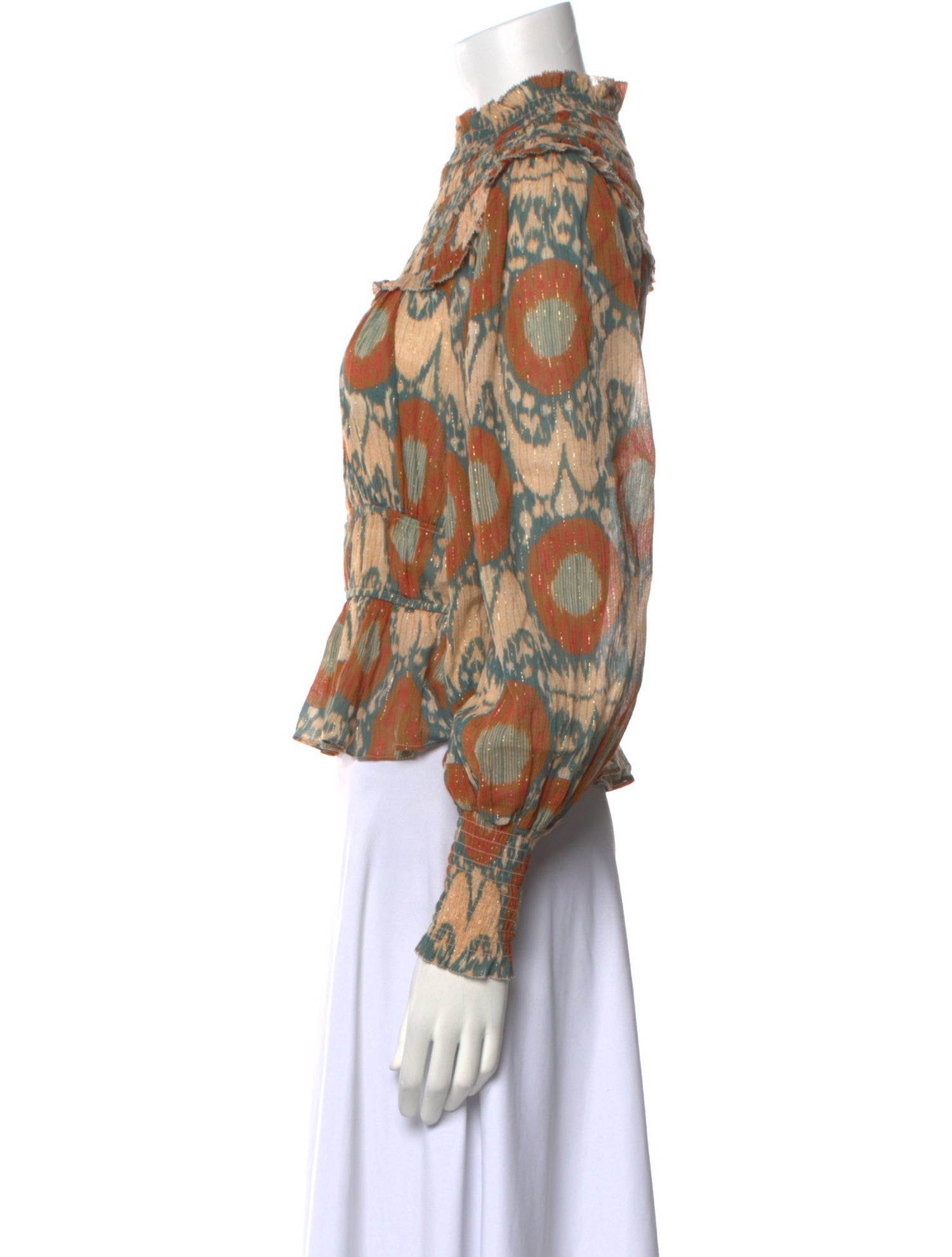 Ulla Johnson Printed Mock Neck Blouse