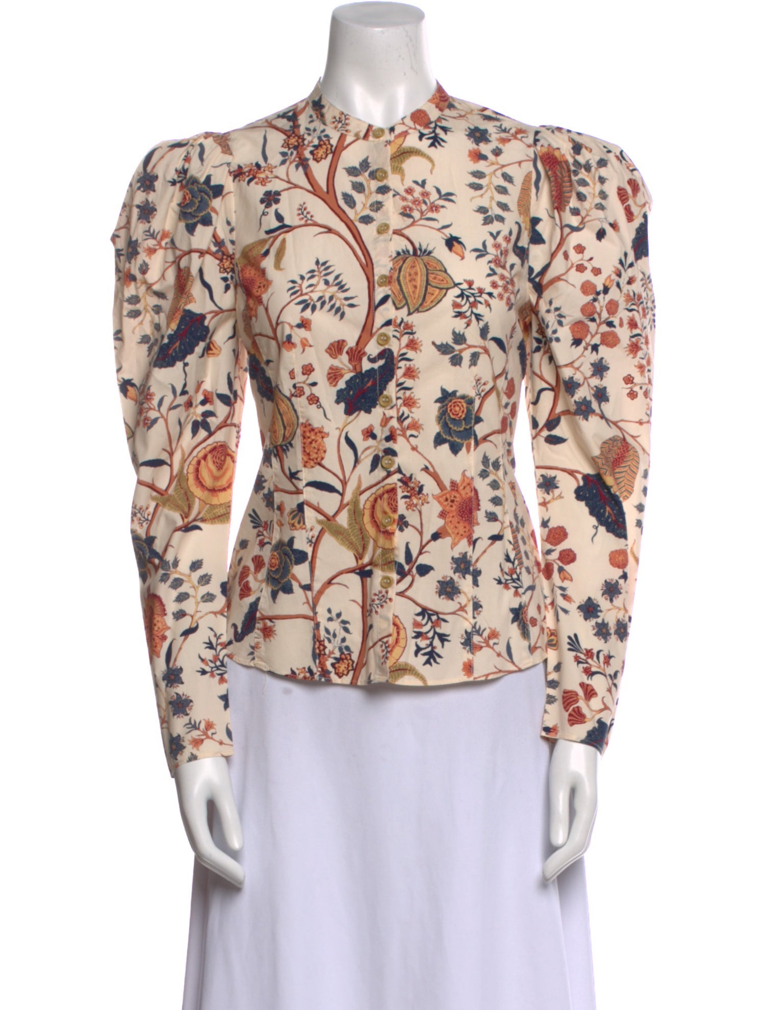 Ulla Johnson Floral Print Mock Neck Blouse