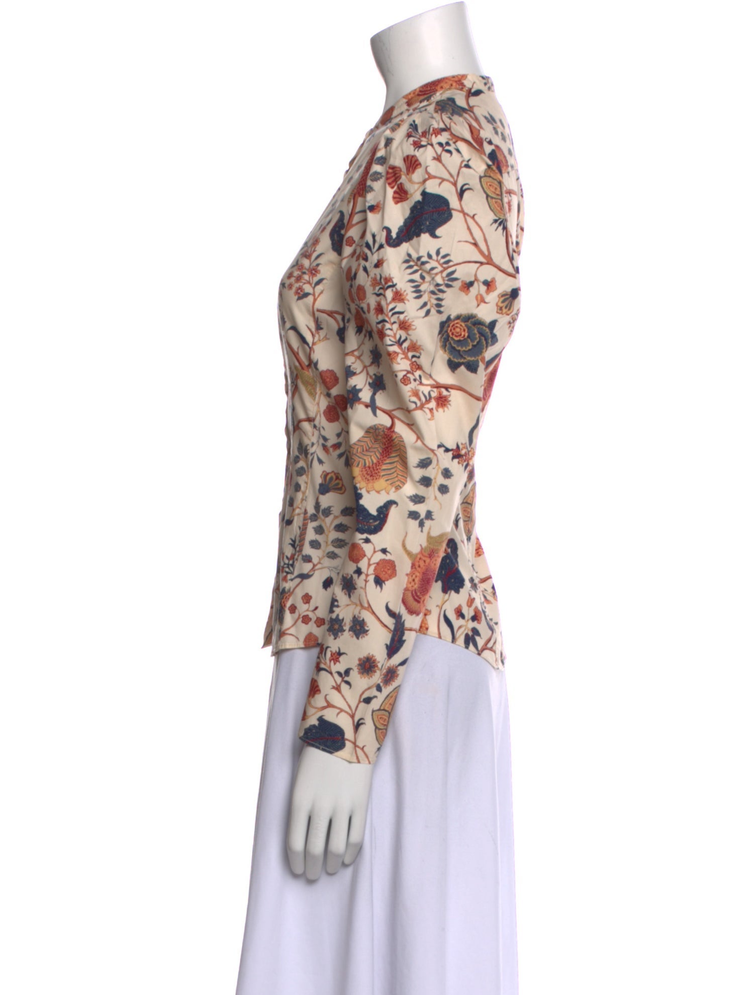 Ulla Johnson Floral Print Mock Neck Blouse