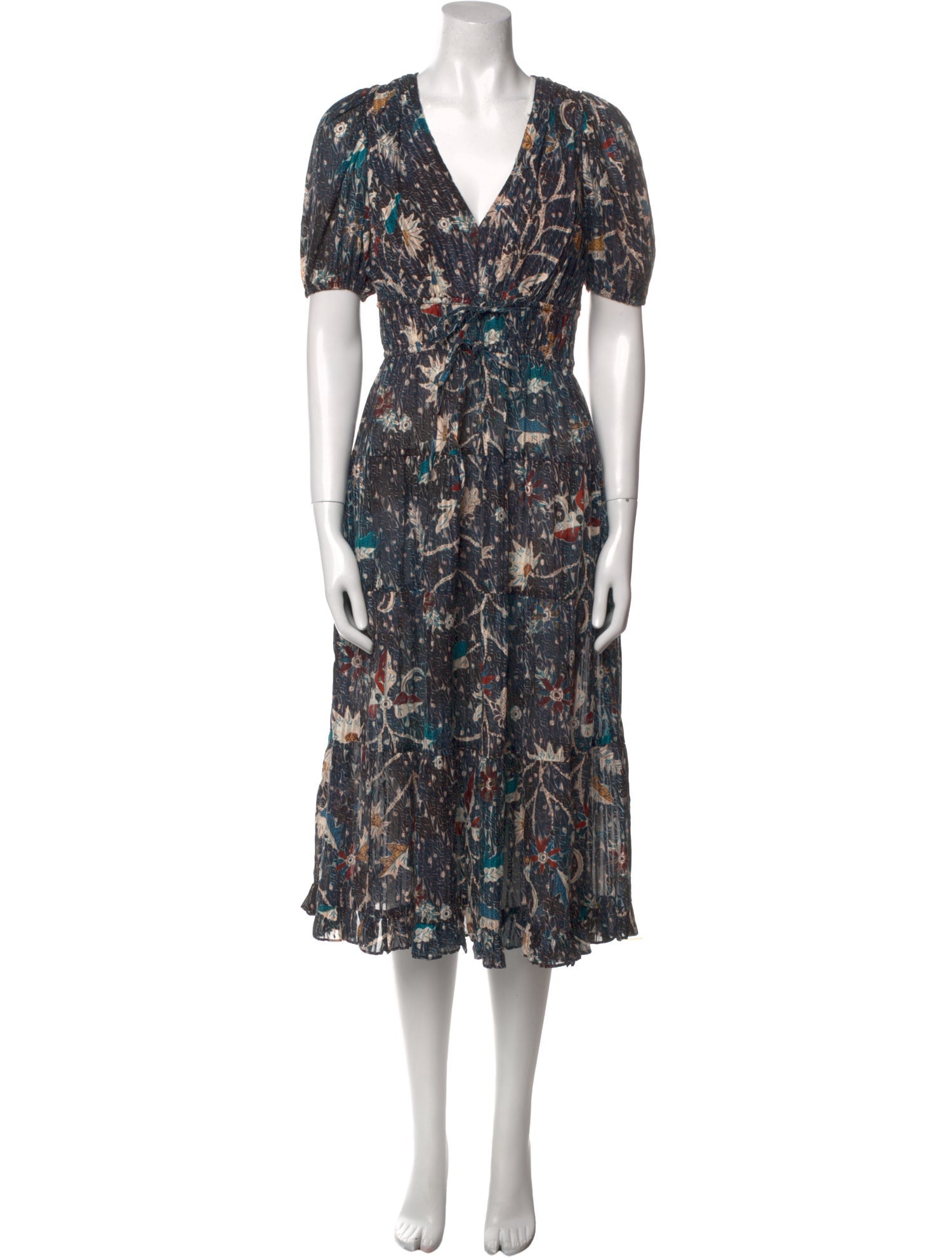 Ulla Johnson Floral Print Midi Length Dress