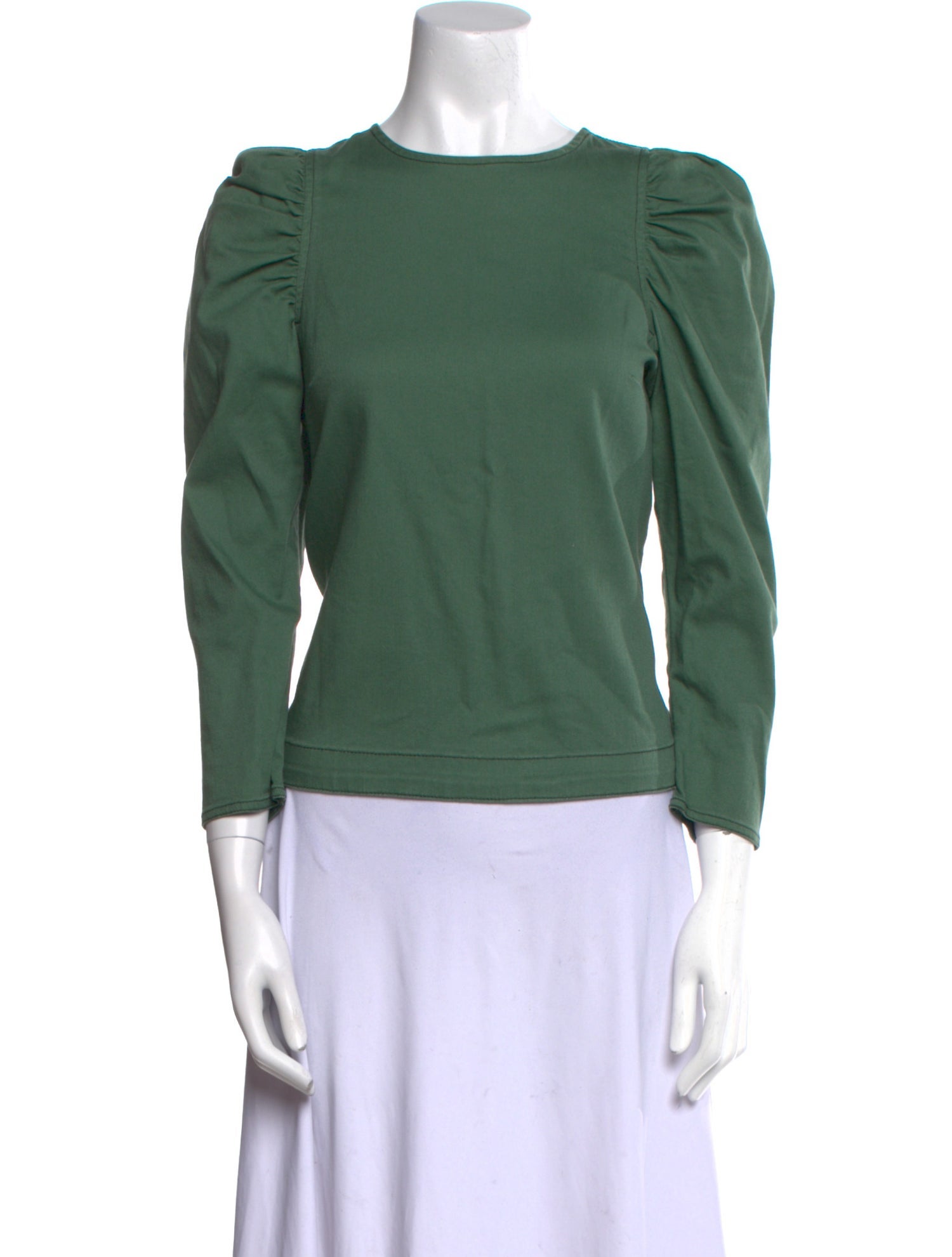 Ulla Johnson Scoop Neck Three-Quarter Sleeve Top