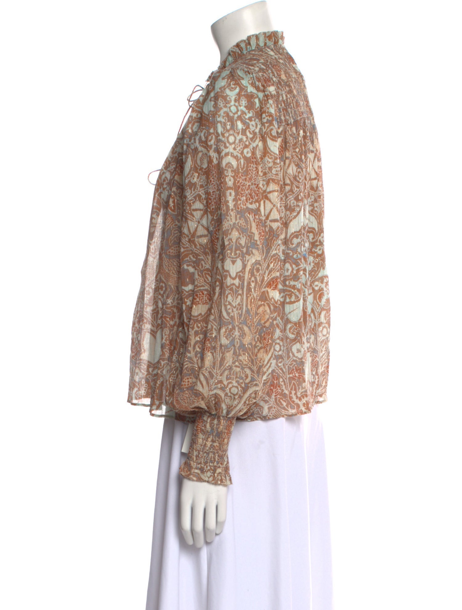 Ulla Johnson Paisley Print Mock Neck Blouse w/ Tags