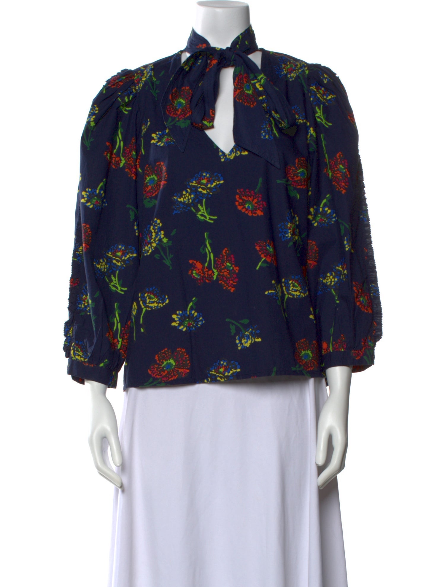 Ulla Johnson Floral Print Mock Neck Blouse