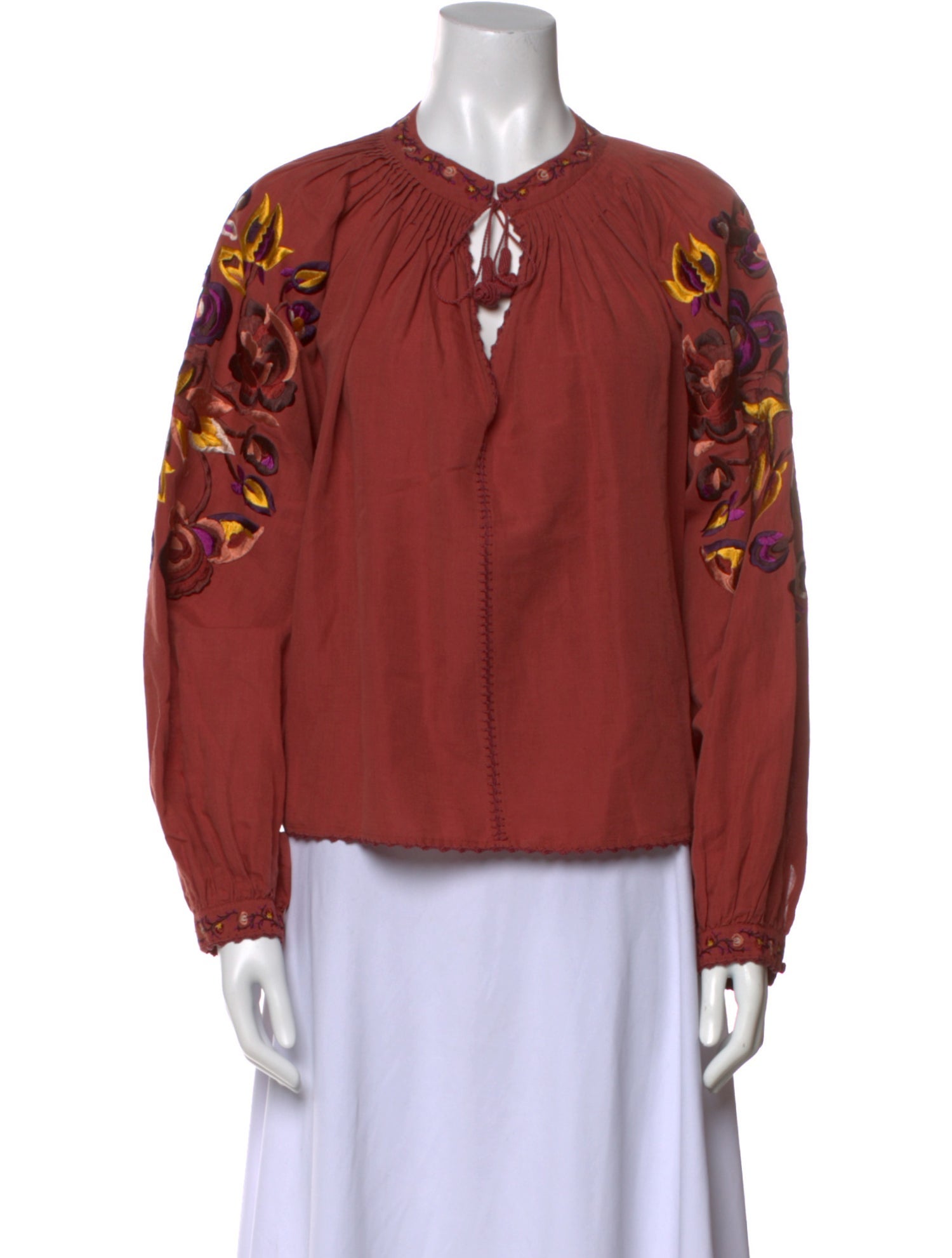 Ulla Johnson Tie Neck Long Sleeve Blouse