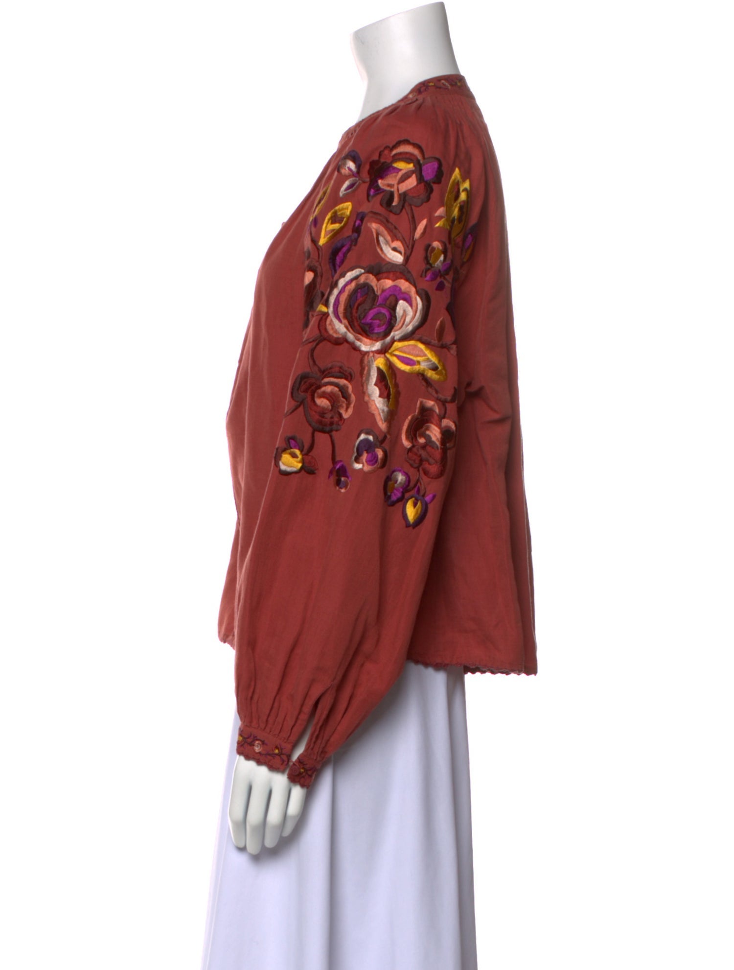 Ulla Johnson Tie Neck Long Sleeve Blouse