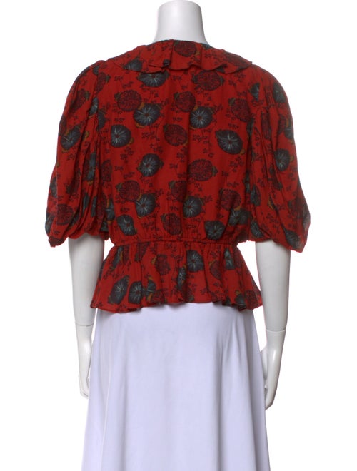 Ulla Johnson Printed V-Neck Crop Top