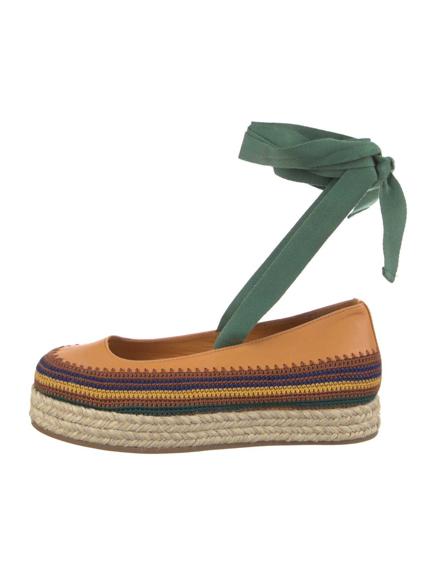 Ulla Johnson Leather Striped Espadrilles