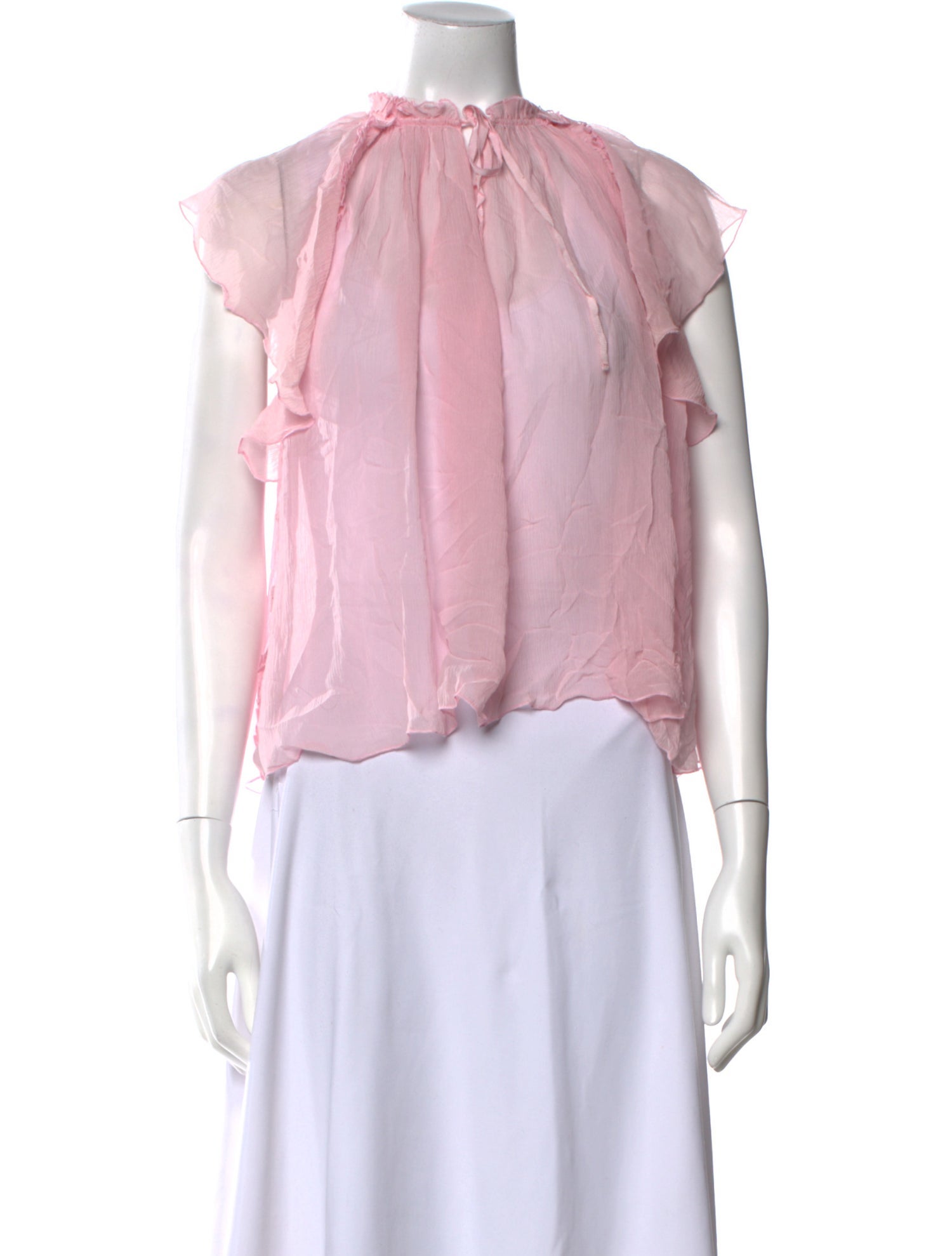 Ulla Johnson Silk Mock Neck Crop Top