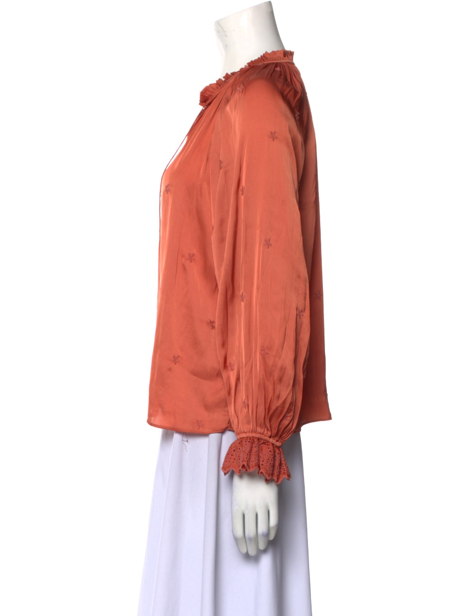 Ulla Johnson V-Neck Long Sleeve Blouse