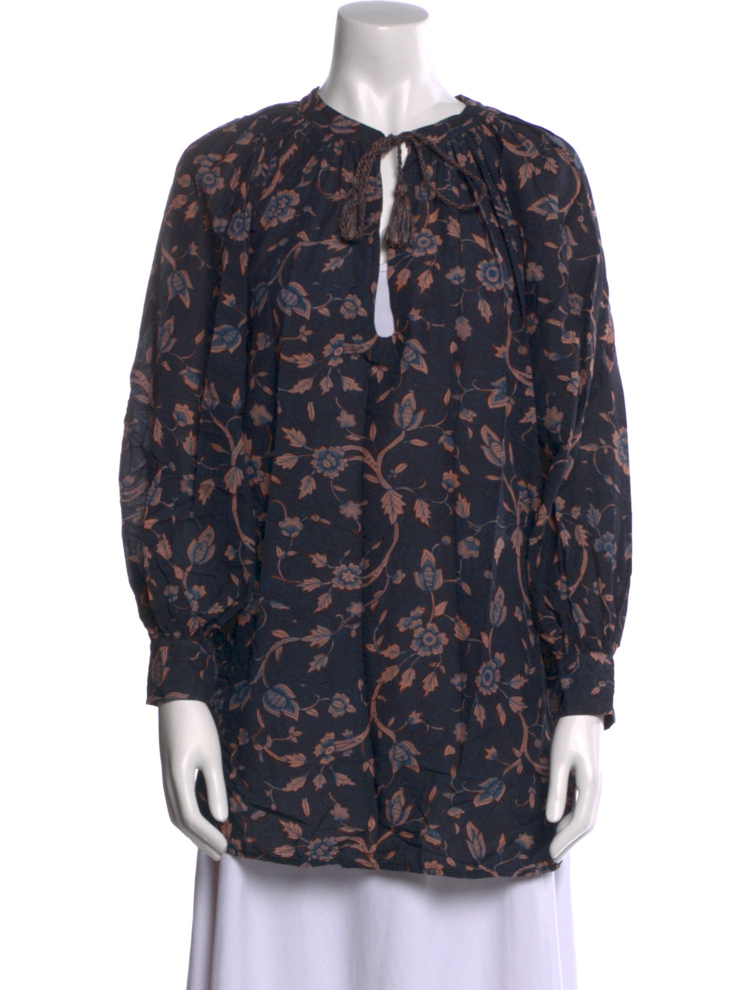 Ulla Johnson Floral Print Tie Neck Tunic
