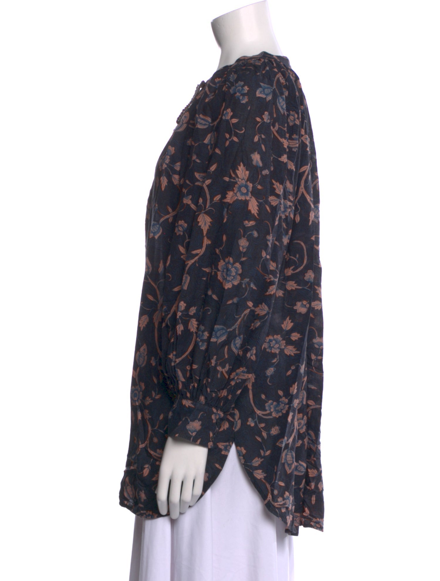 Ulla Johnson Floral Print Tie Neck Tunic