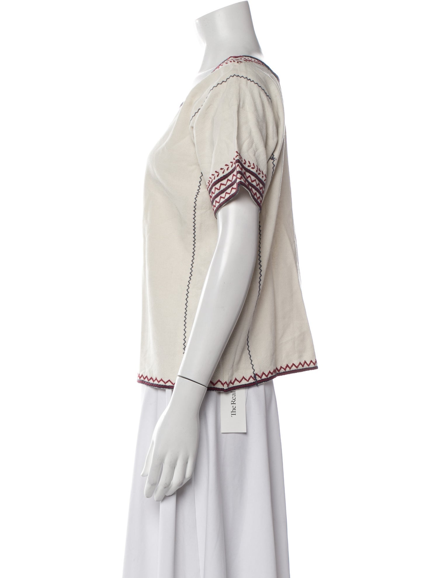 Ulla Johnson Silk Bateau Neckline T-Shirt