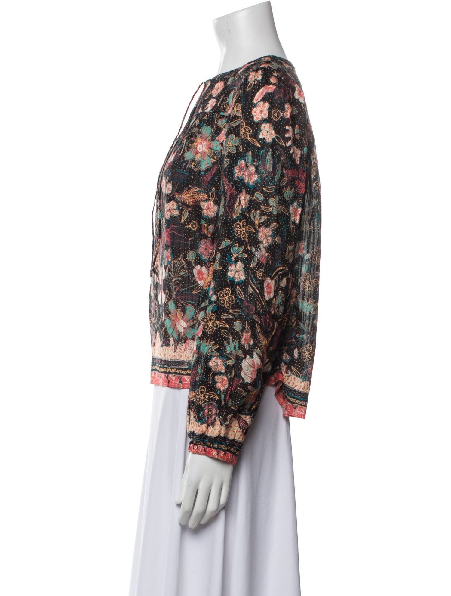 Ulla Johnson Floral Print V-Neck Blouse