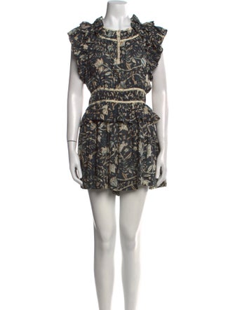 Ulla Johnson Printed Crew Neck Romper