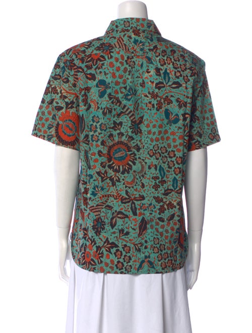 Ulla Johnson Printed Short Sleeve Button-Up Top