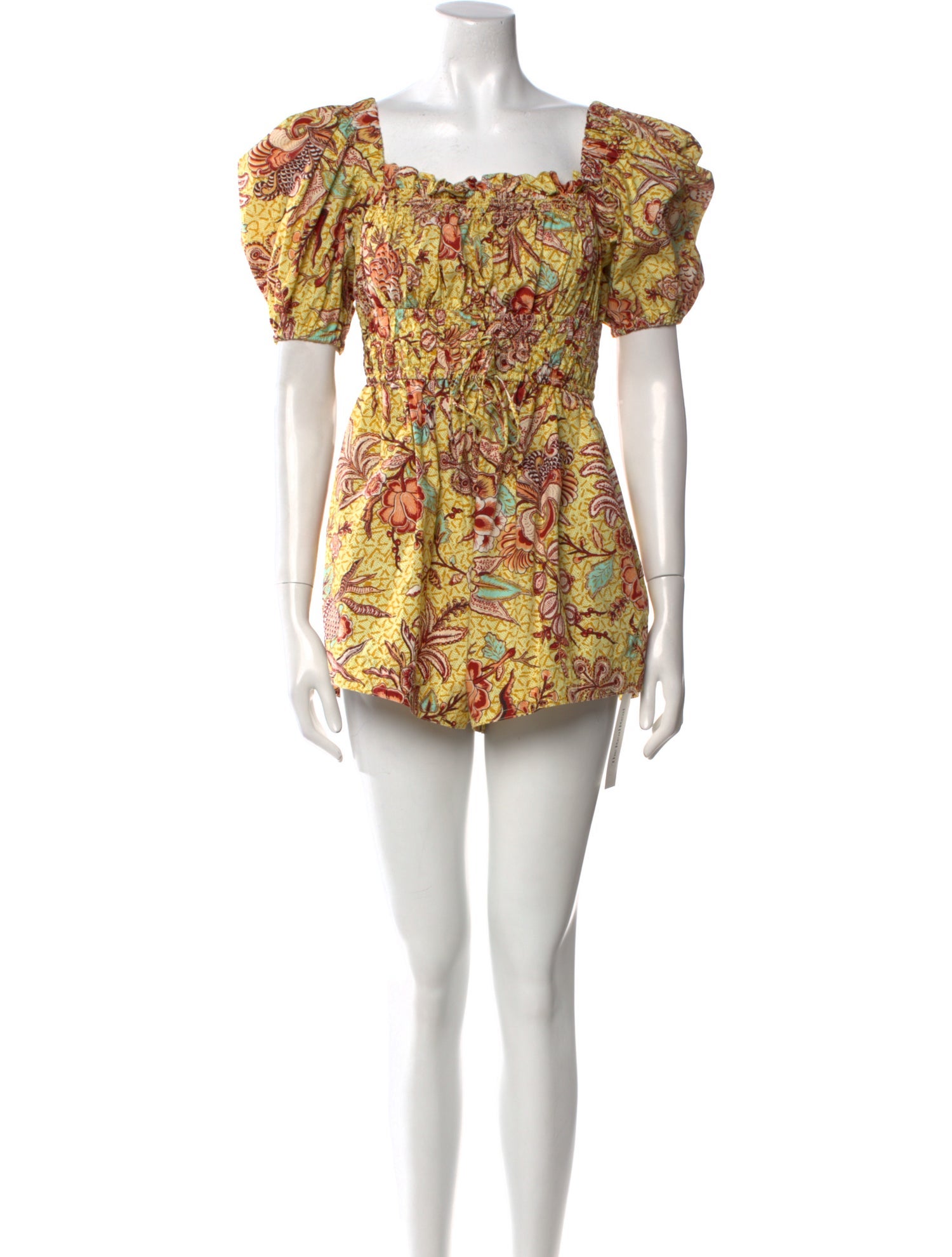 Ulla Johnson Printed Square Neckline Romper