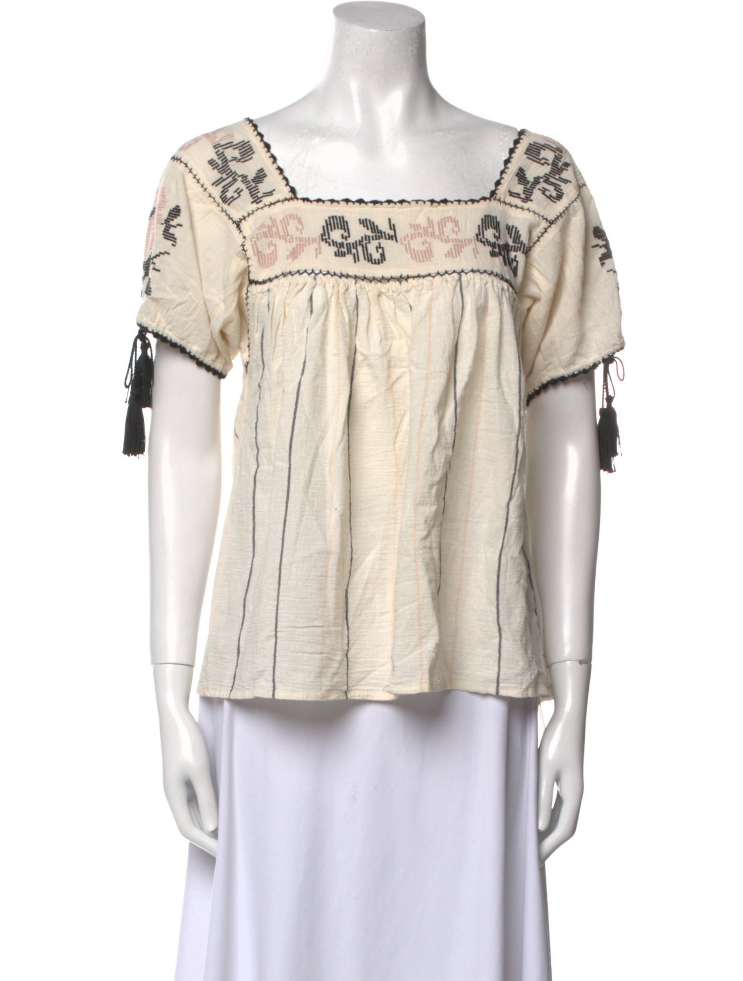 Ulla Johnson Graphic Print Square Neckline Blouse