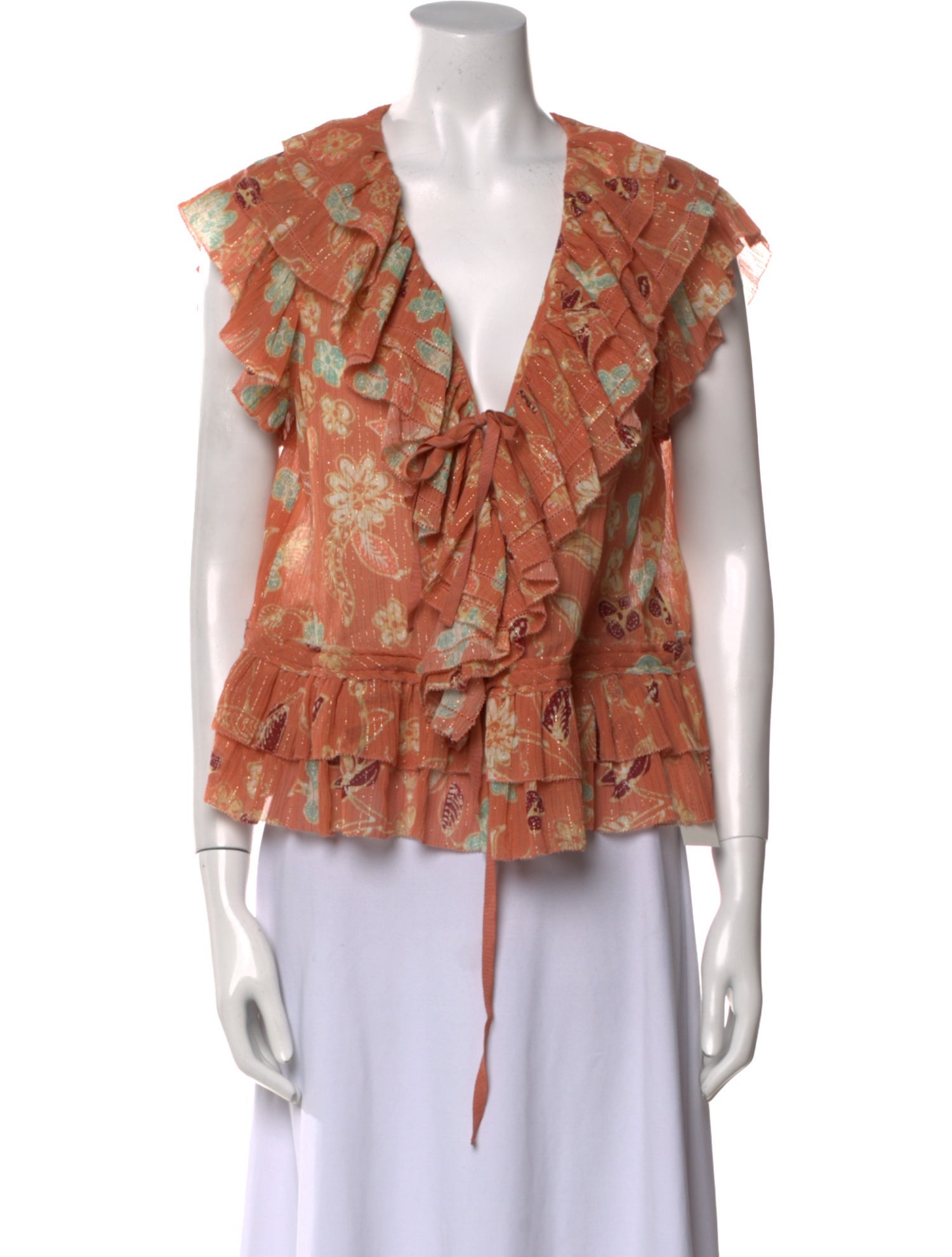 Ulla Johnson Printed V-Neck Blouse