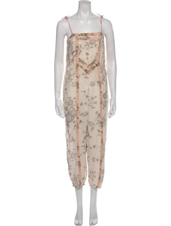 Ulla Johnson Printed Square Neckline Jumpsuit