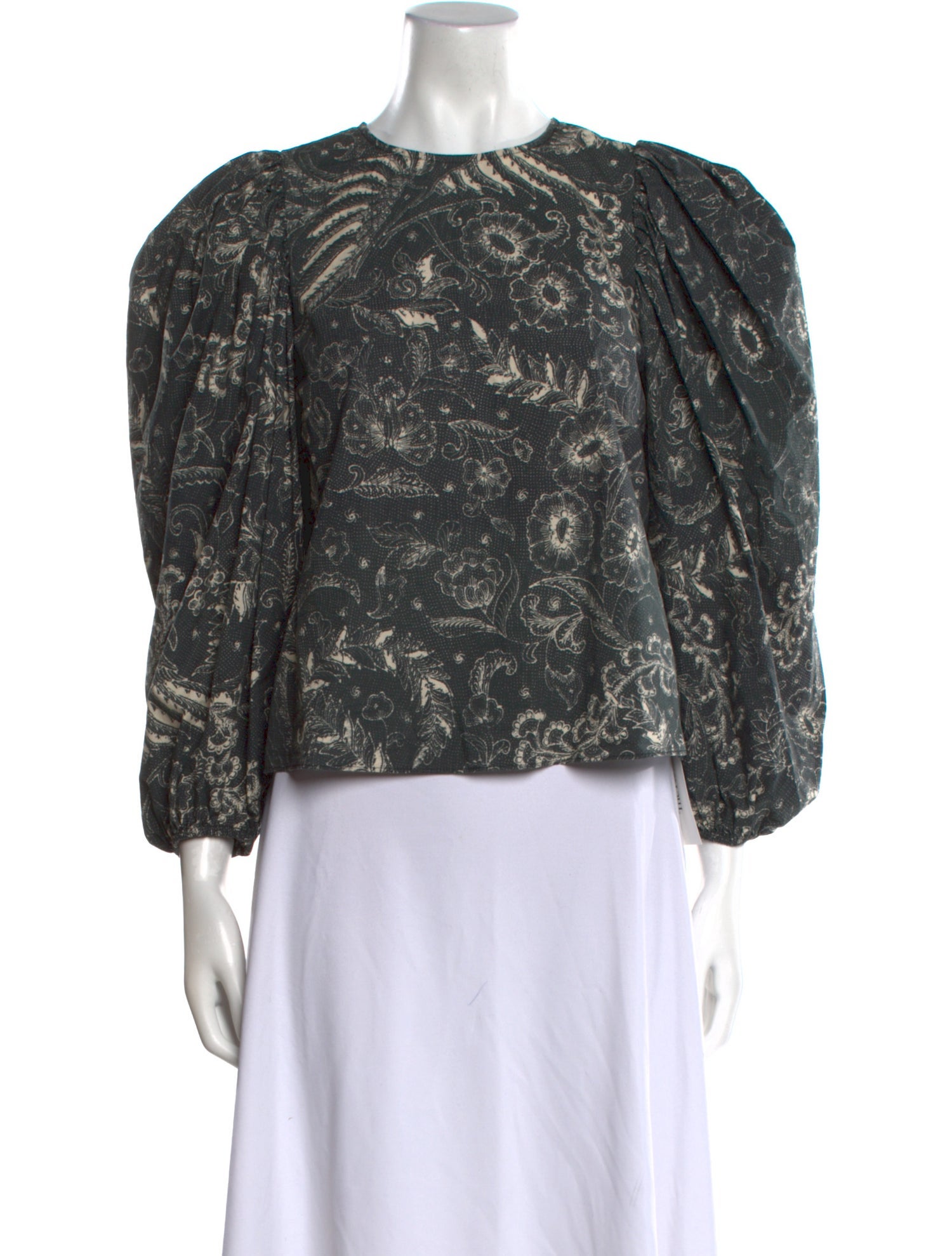 Ulla Johnson Floral Print Crew Neck Blouse