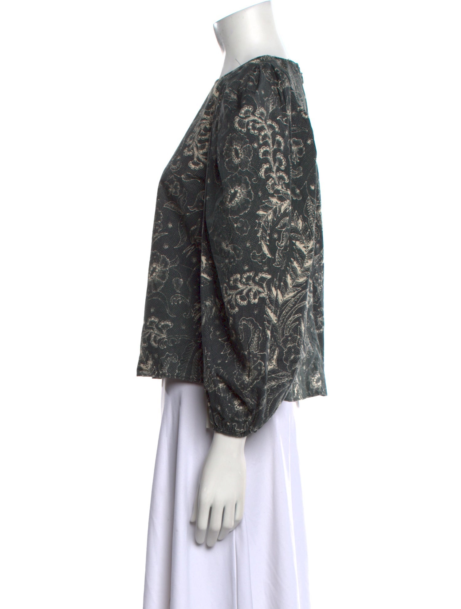 Ulla Johnson Floral Print Crew Neck Blouse