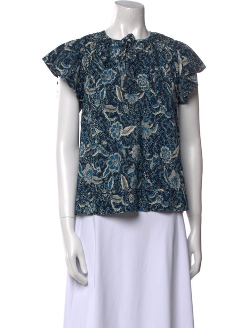 Ulla Johnson Printed Crew Neck Blouse