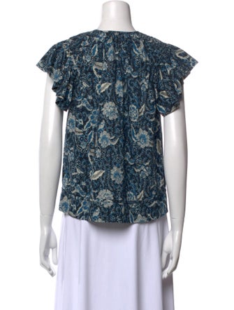 Ulla Johnson Printed Crew Neck Blouse