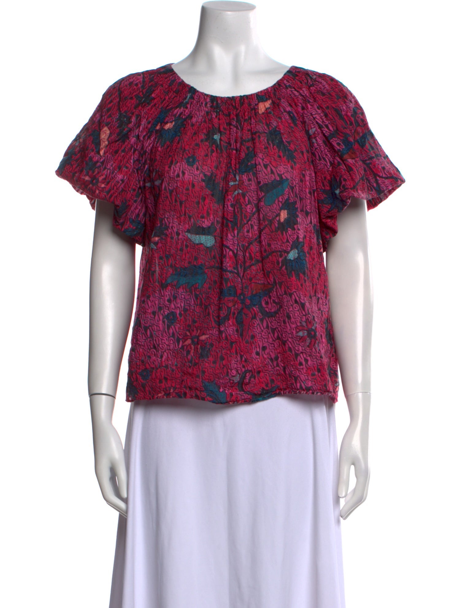 Ulla Johnson Printed Scoop Neck Blouse
