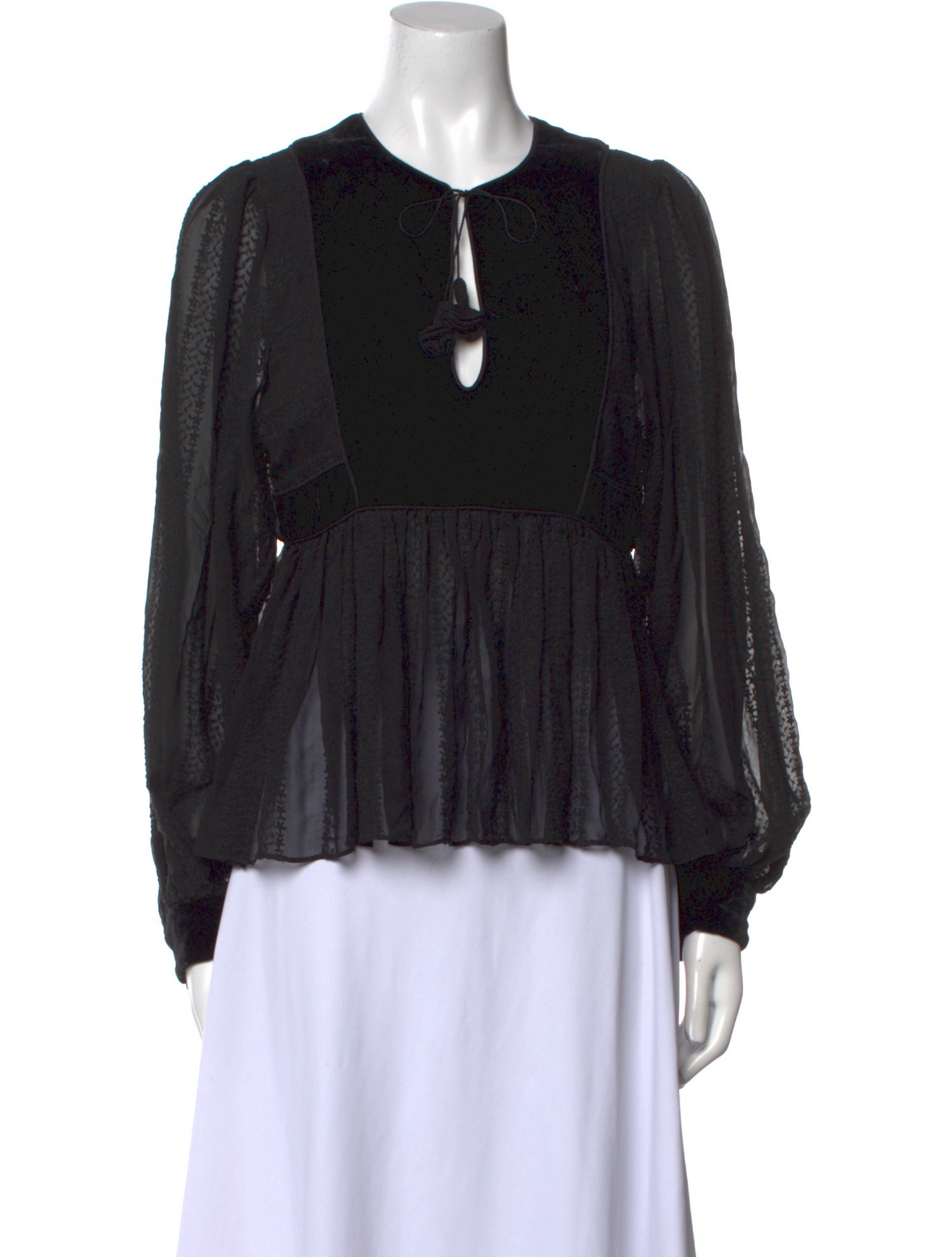 Ulla Johnson Tie Neck Long Sleeve Blouse