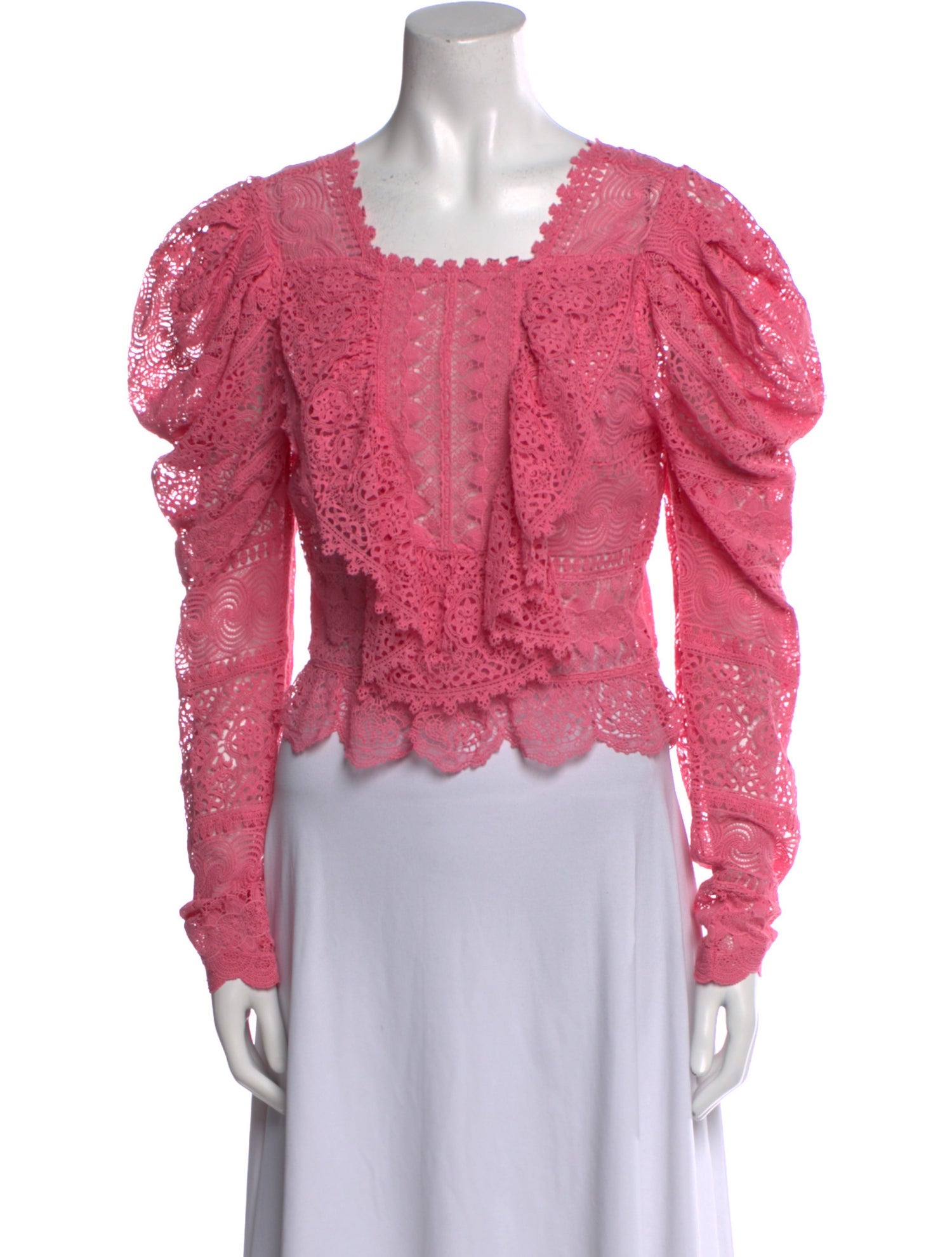 Ulla Johnson Square Neckline Long Sleeve Crop Top