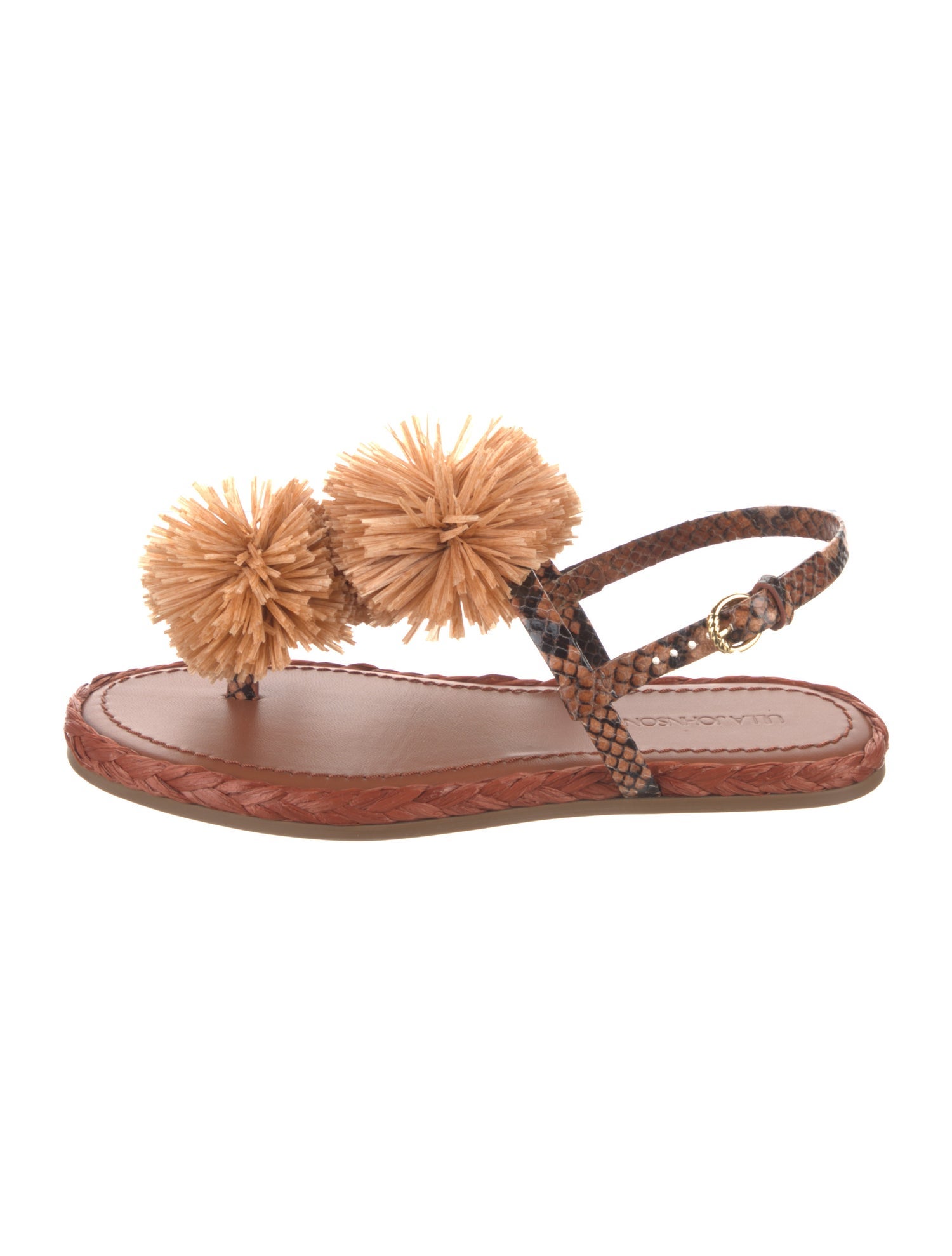Ulla Johnson Snakeskin T-Strap Sandals