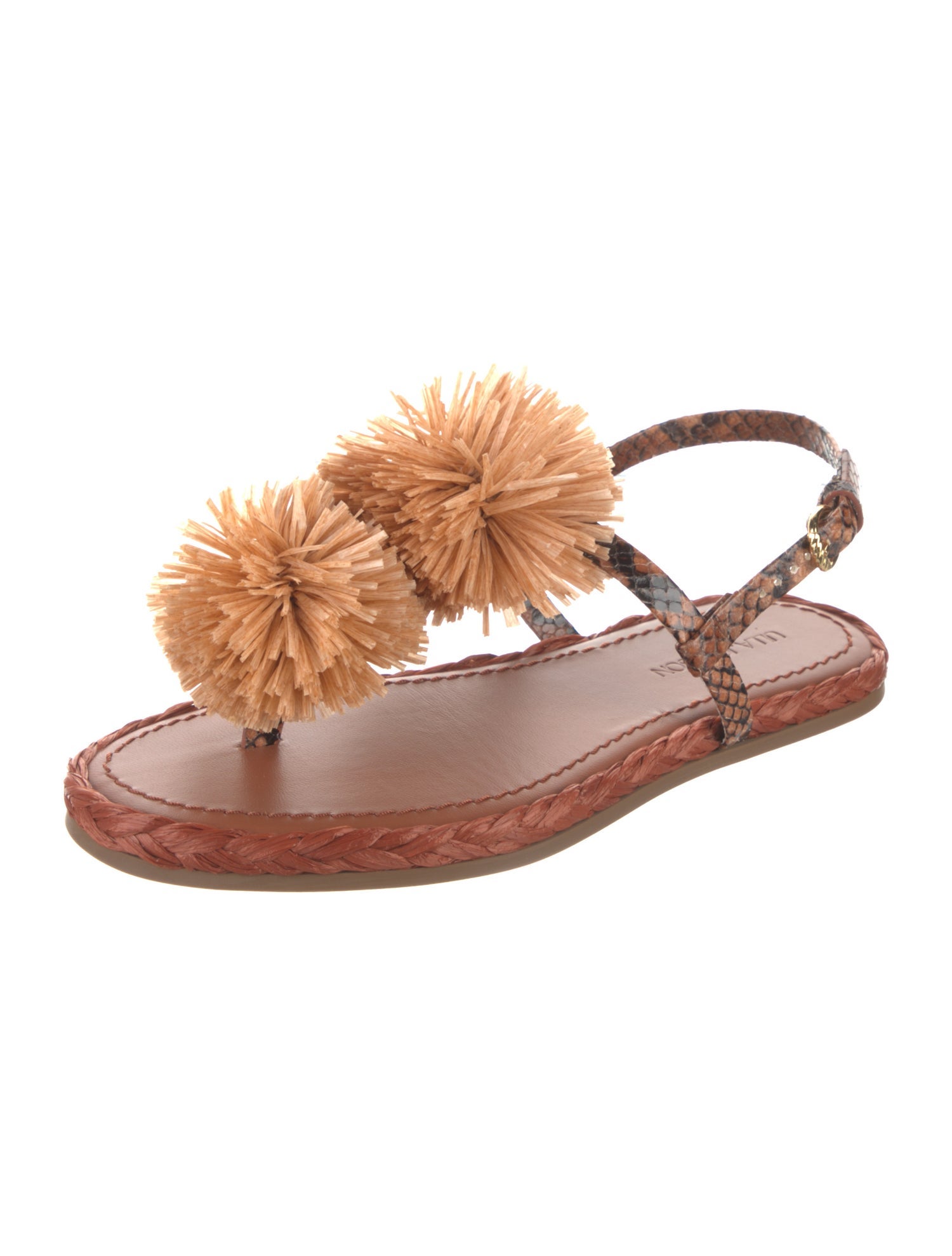 Ulla Johnson Snakeskin T-Strap Sandals