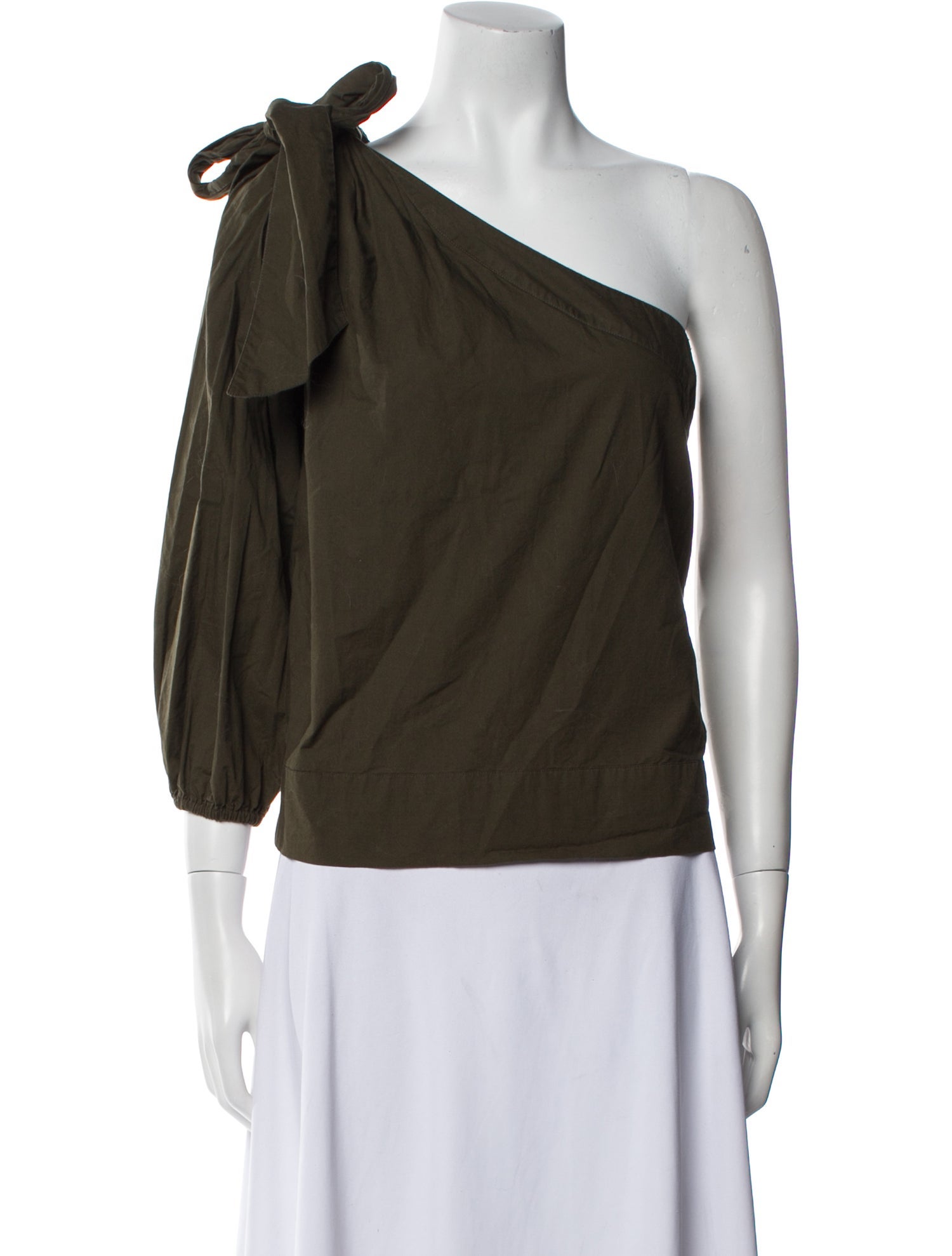 Ulla Johnson One-Shoulder Three-Quarter Sleeve Top