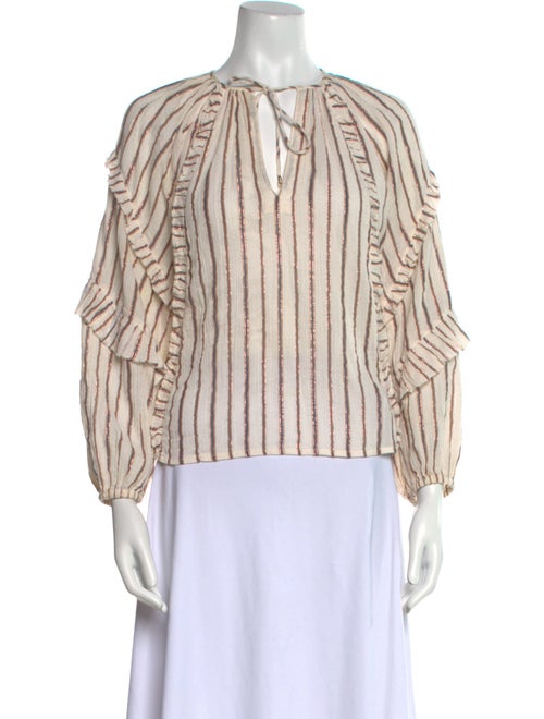 Ulla Johnson Striped Tie Neck Blouse