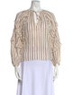 Ulla Johnson Striped Tie Neck Blouse