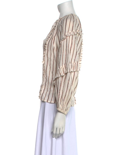 Ulla Johnson Striped Tie Neck Blouse