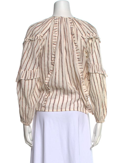 Ulla Johnson Striped Tie Neck Blouse