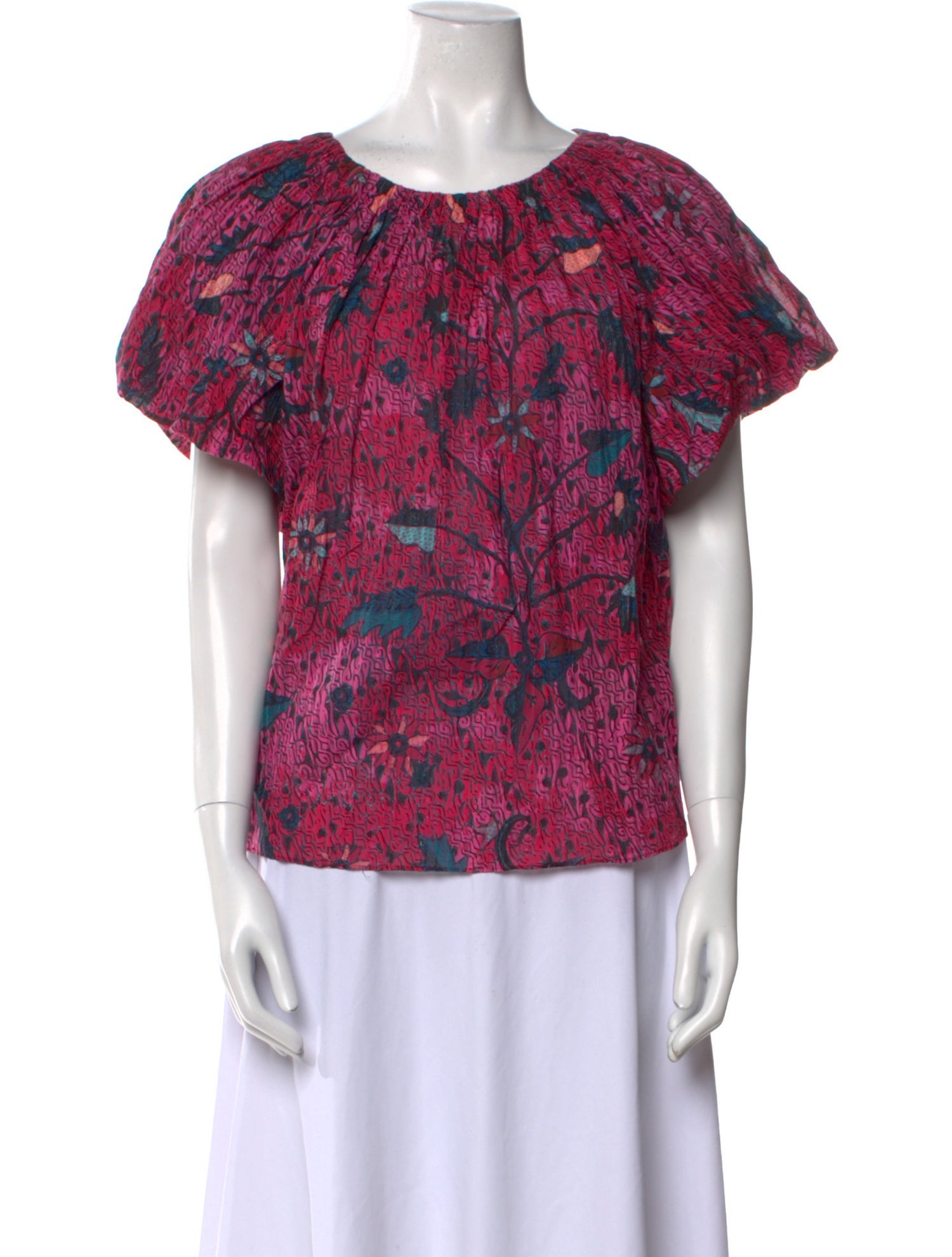 Ulla Johnson Printed Scoop Neck Blouse