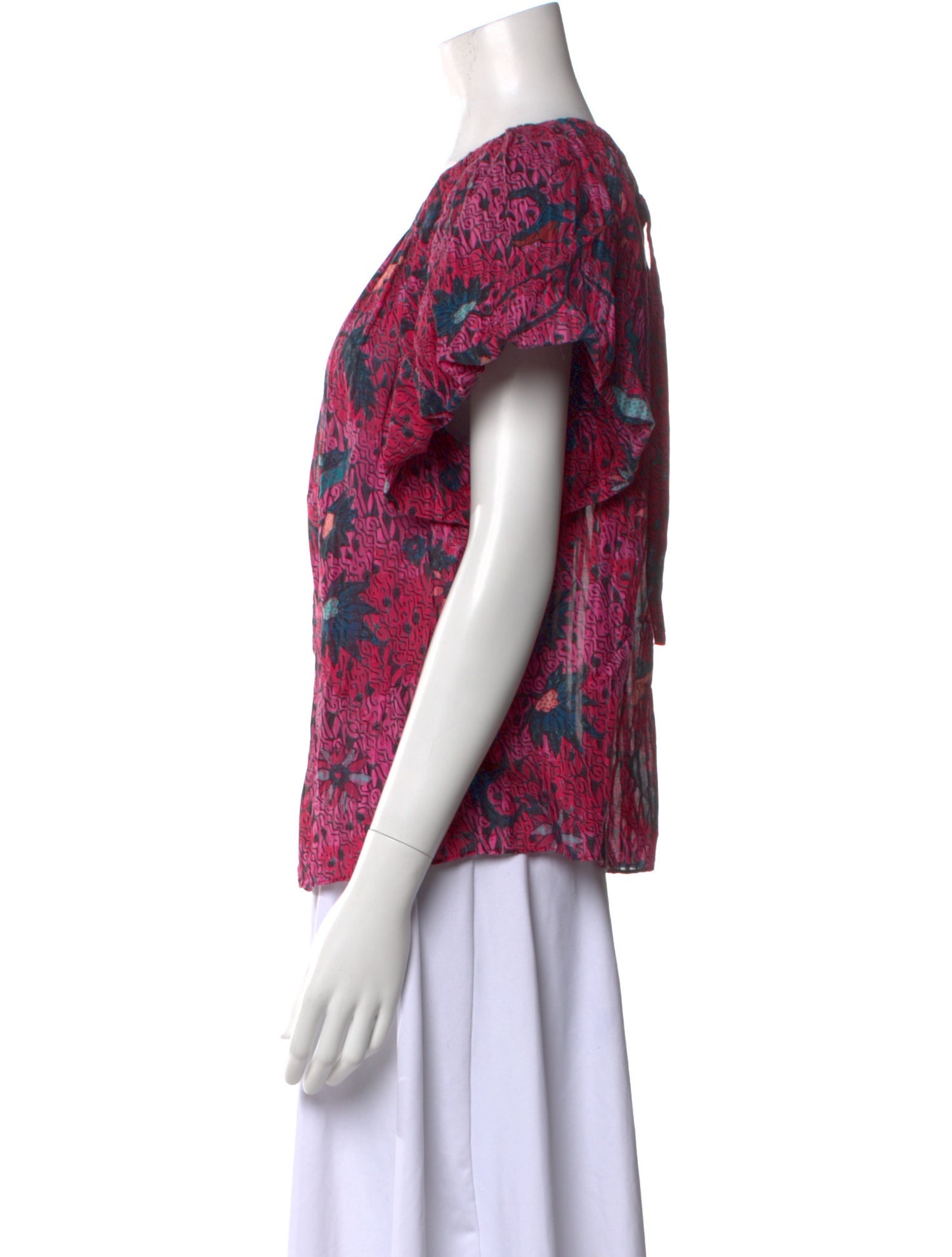 Ulla Johnson Printed Scoop Neck Blouse