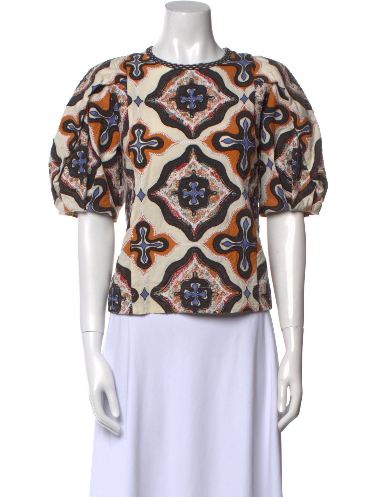 Ulla Johnson Printed Crew Neck Blouse