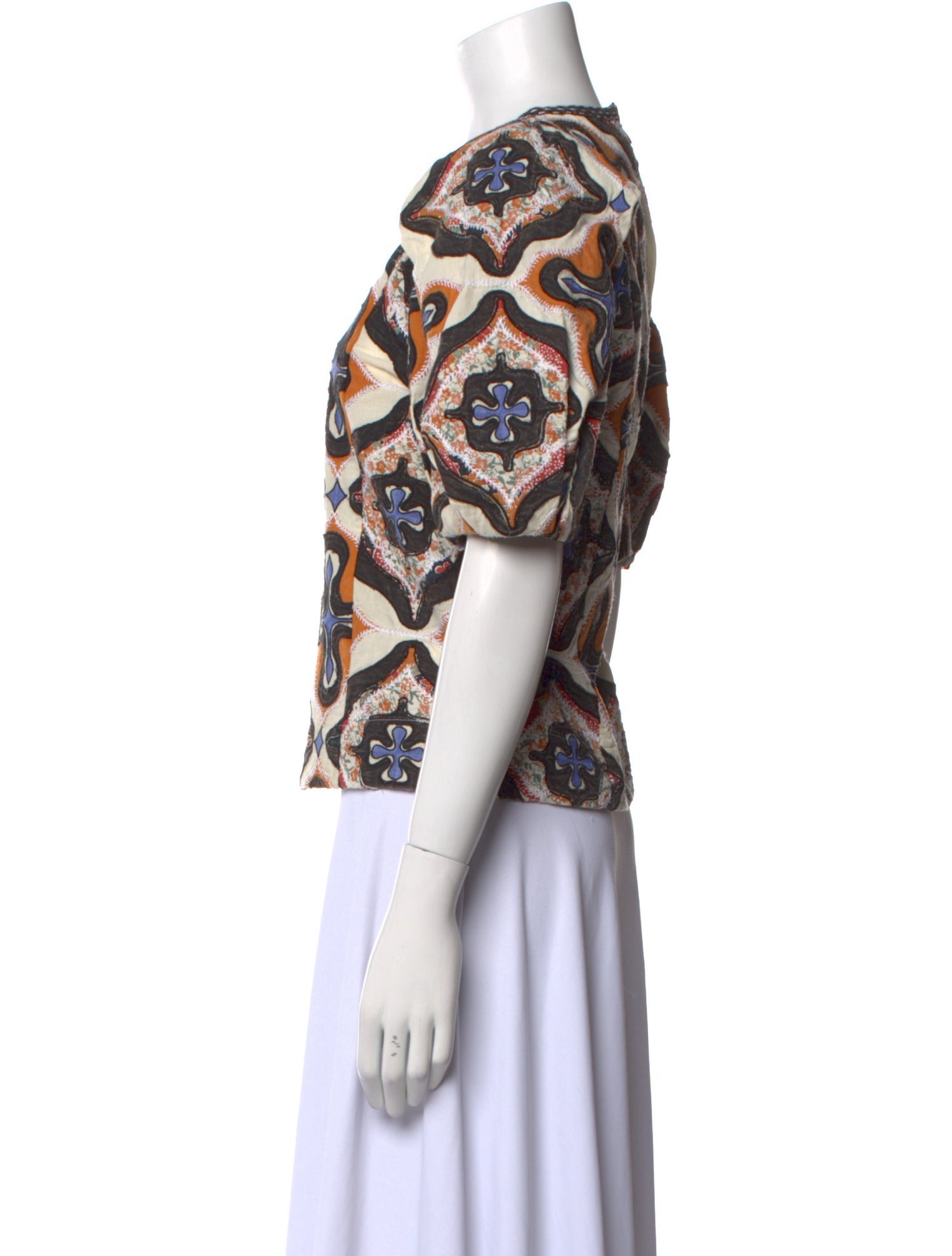 Ulla Johnson Printed Crew Neck Blouse