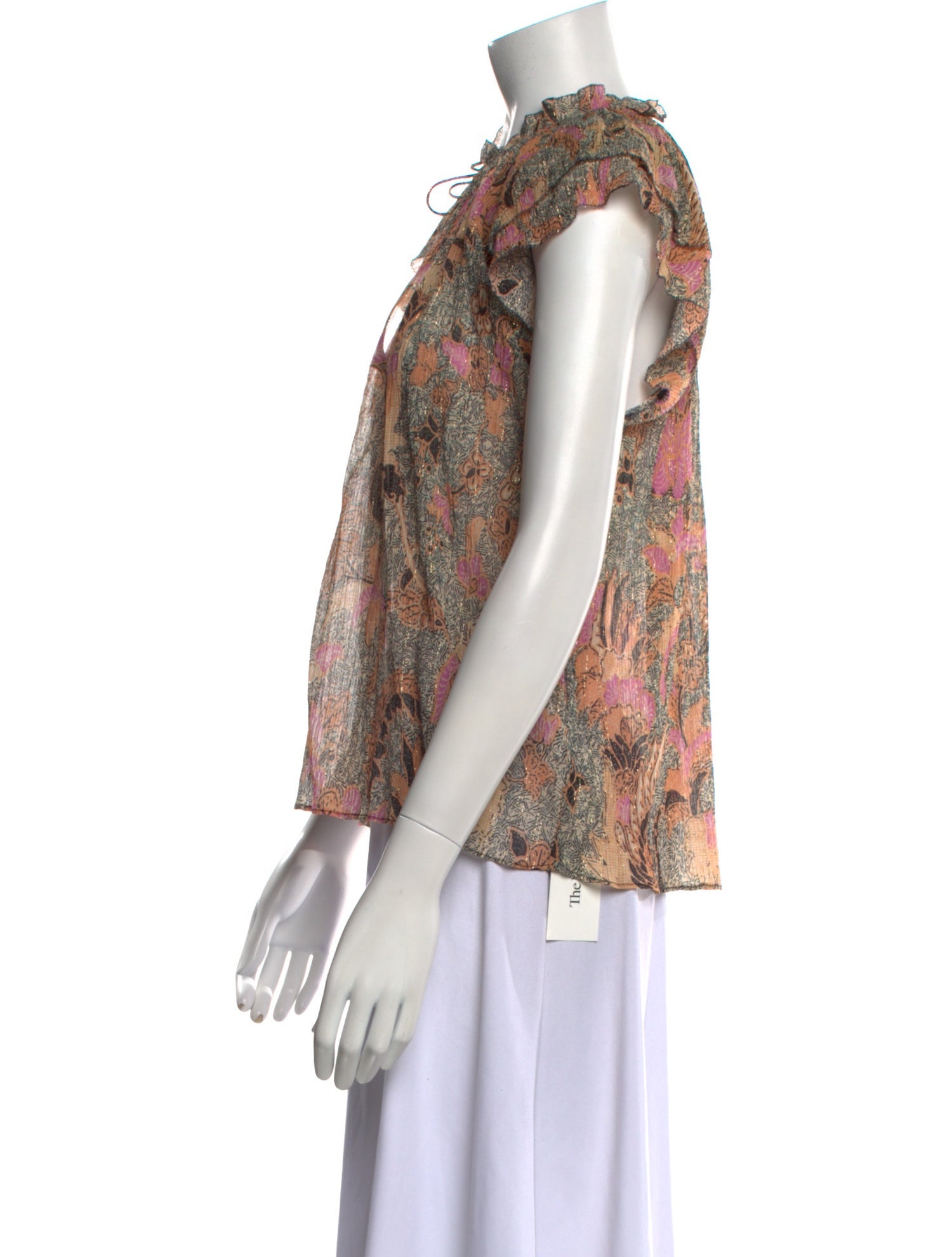 Ulla Johnson Paisley Print Short Sleeve Blouse