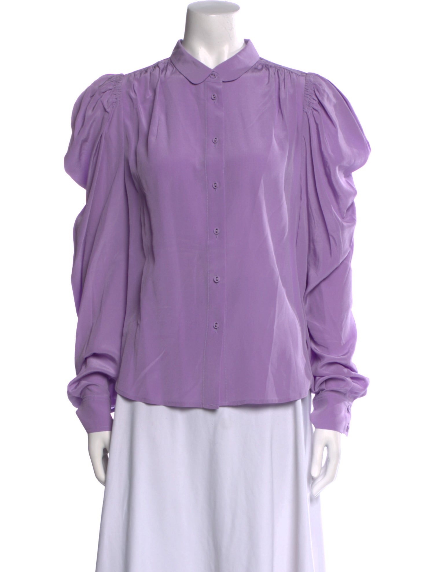 Ulla Johnson Silk Long Sleeve Button-Up Top