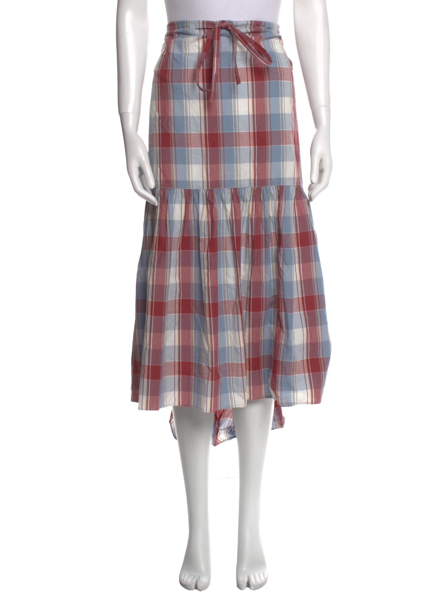 Ulla Johnson Plaid Print Midi Length Skirt