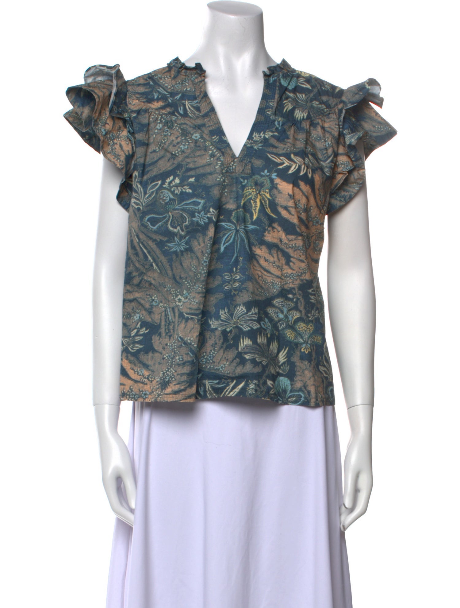 Ulla Johnson Printed V-Neck Blouse