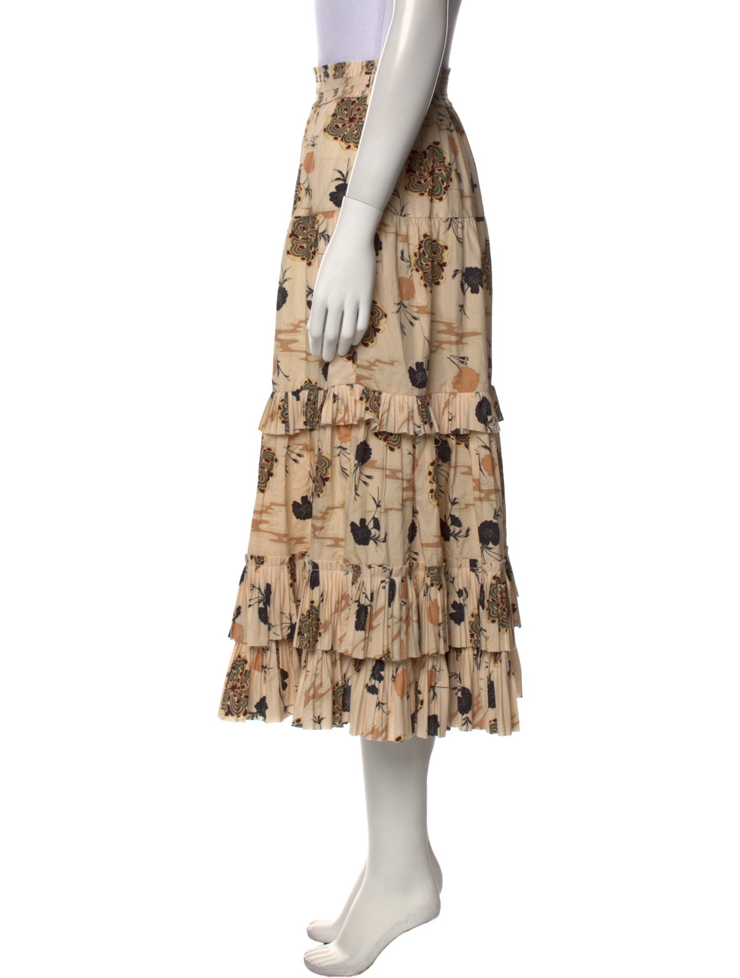 Ulla Johnson Floral Print Midi Length Skirt