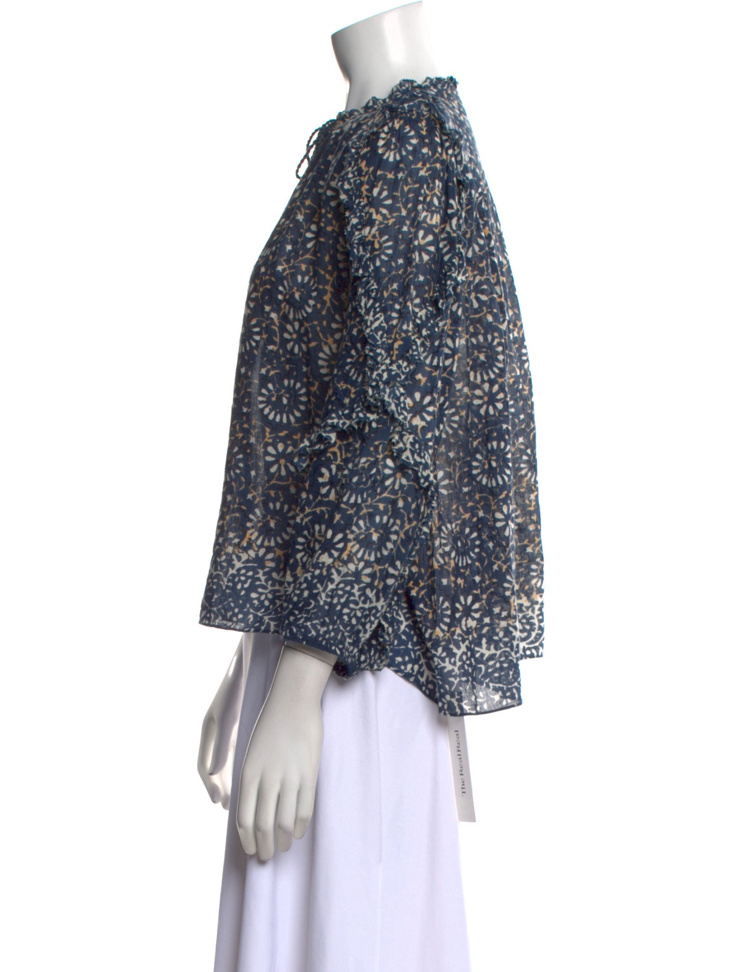 Ulla Johnson Floral Print Tie Neck Blouse