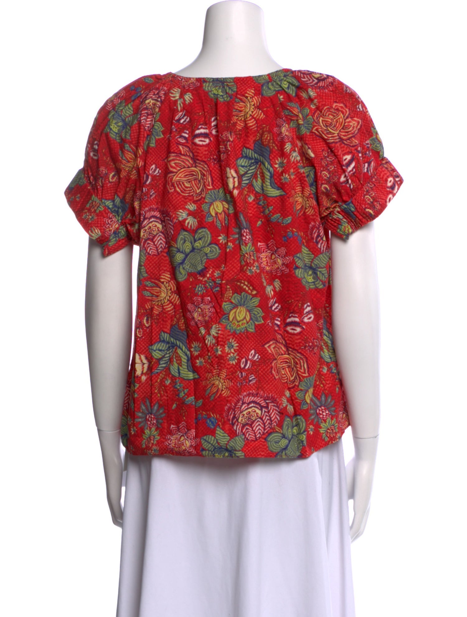 Ulla Johnson Floral Print V-Neck Blouse